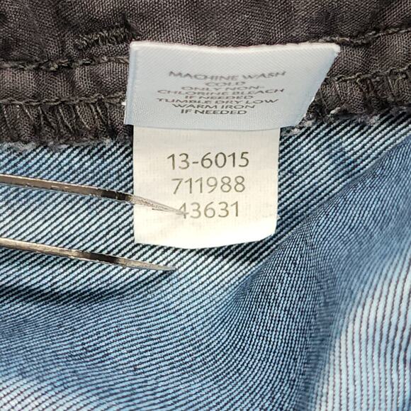 J.Jill Jeans Womens 10 Blue Dark Wash Stretch Denim Mid Rise Flare Leg Preppy - Picture 6 of 11